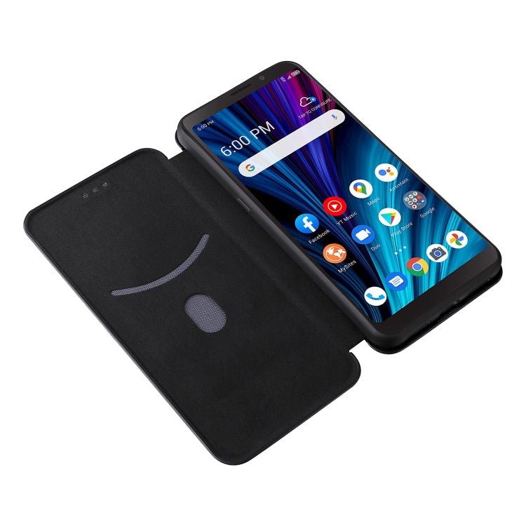 For TCL A3X Carbon Fiber Texture Horizontal Flip Leather Phone Case with Card Slot