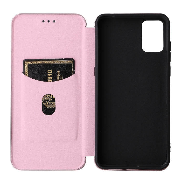 For TCL A3X Carbon Fiber Texture Horizontal Flip Leather Phone Case with Card Slot