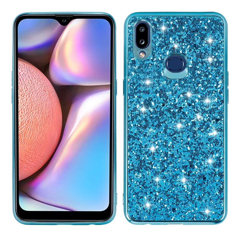 For Galaxy A10S Glittery Powder Shockproof TPU Case