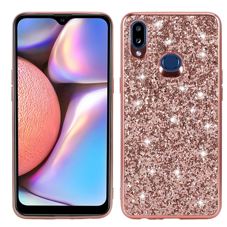 For Galaxy A10S Glittery Powder Shockproof TPU Case