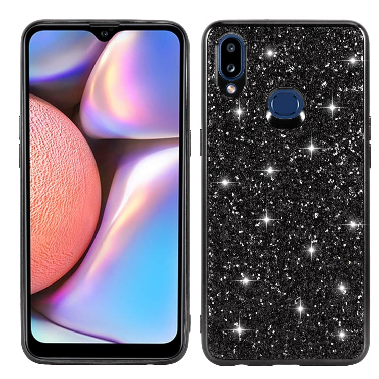 For Galaxy A10S Glittery Powder Shockproof TPU Case