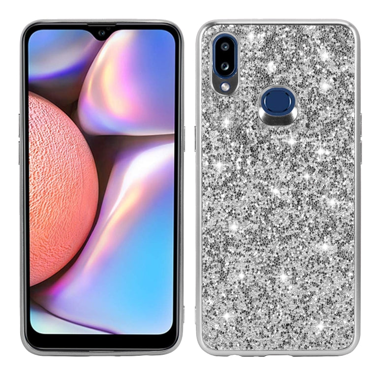 For Galaxy A10S Glittery Powder Shockproof TPU Case