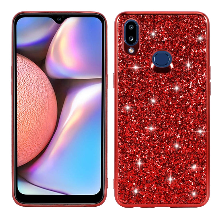 For Galaxy A10S Glittery Powder Shockproof TPU Case