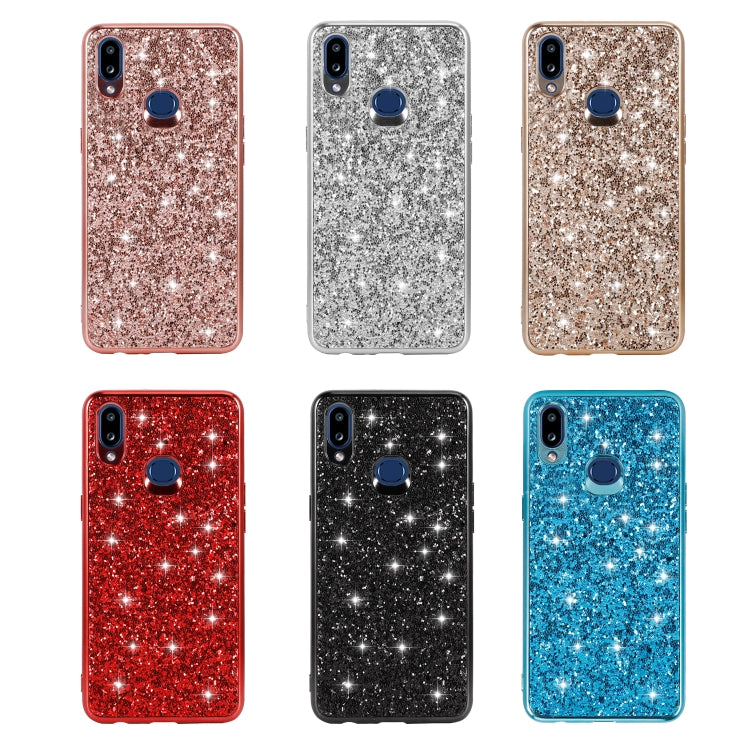 For Galaxy A10S Glittery Powder Shockproof TPU Case