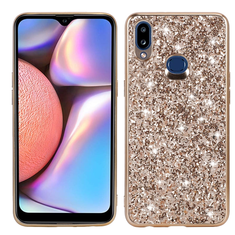 For Galaxy A10S Glittery Powder Shockproof TPU Case