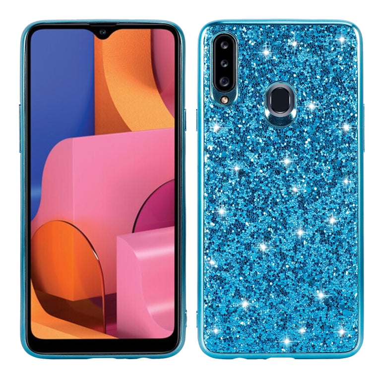 For Galaxy A20S Glittery Powder Shockproof TPU Case