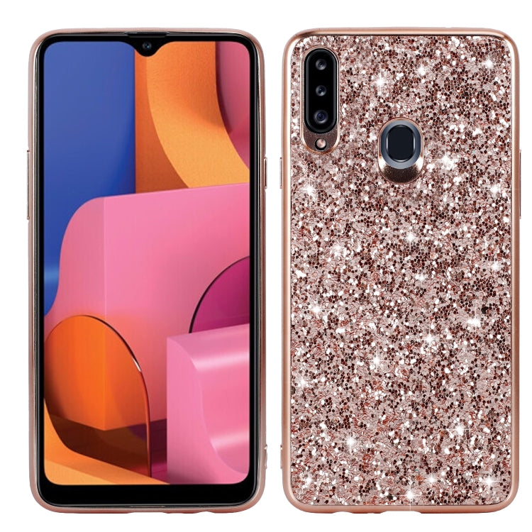 For Galaxy A20S Glittery Powder Shockproof TPU Case