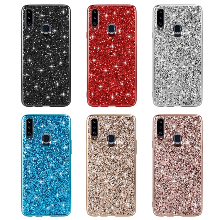 For Galaxy A20S Glittery Powder Shockproof TPU Case