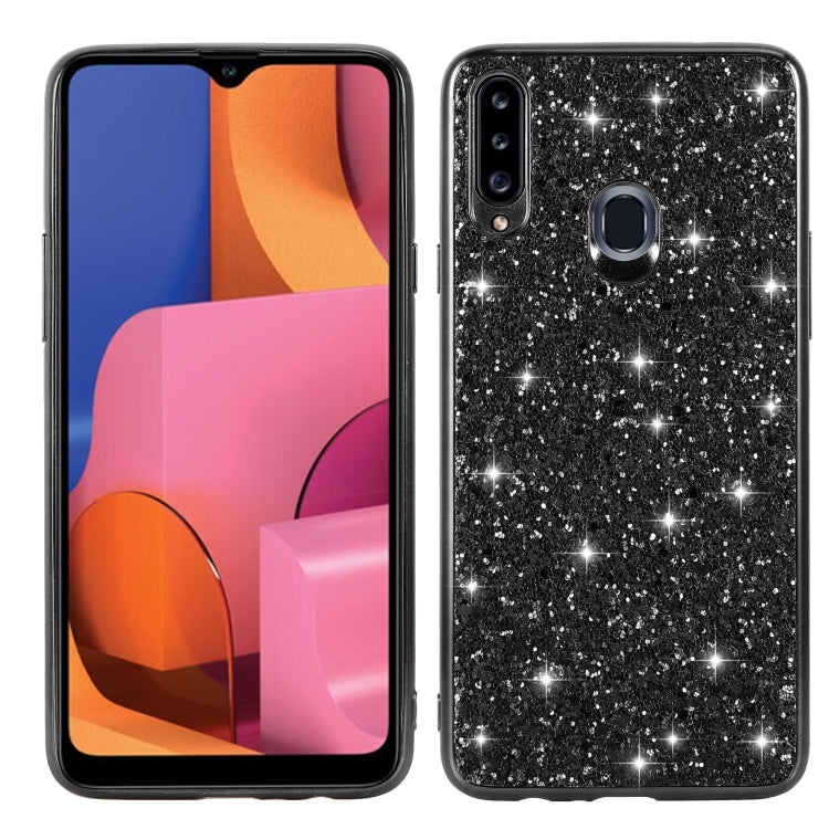 For Galaxy A20S Glittery Powder Shockproof TPU Case