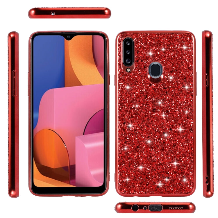 For Galaxy A20S Glittery Powder Shockproof TPU Case