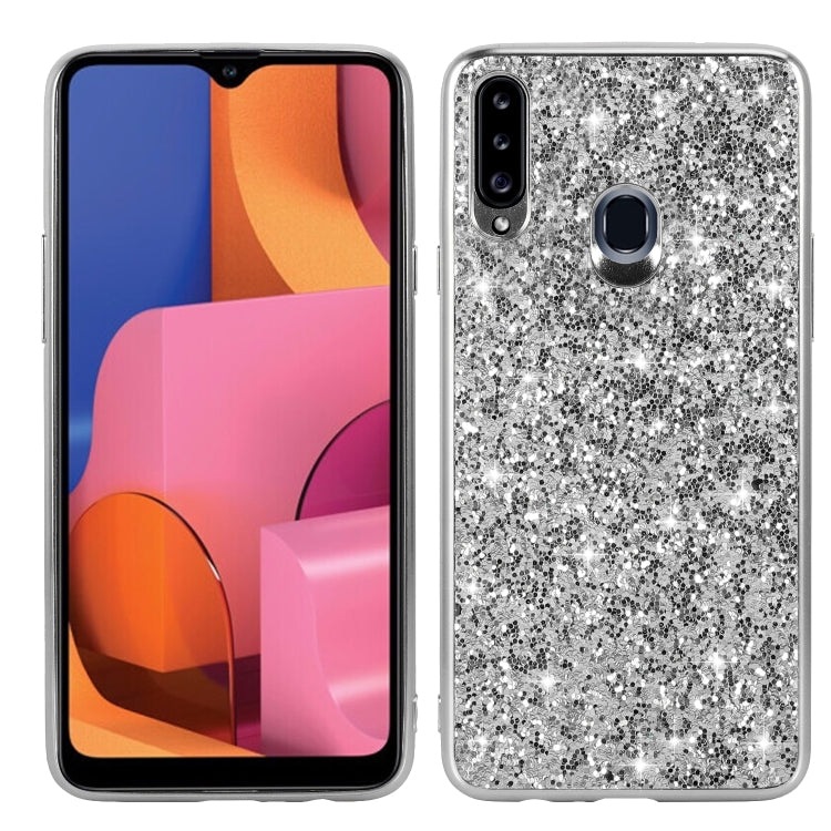 For Galaxy A20S Glittery Powder Shockproof TPU Case