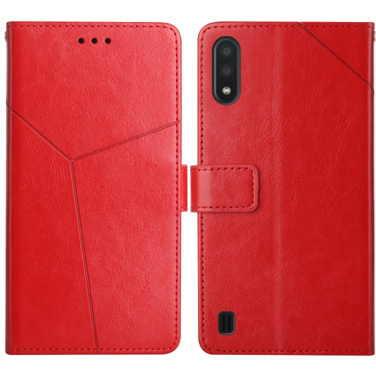 For Samsung Galaxy A01 Y Stitching Horizontal Flip Leather Case with Holder & Card Slots & Wallet & Photo Frame