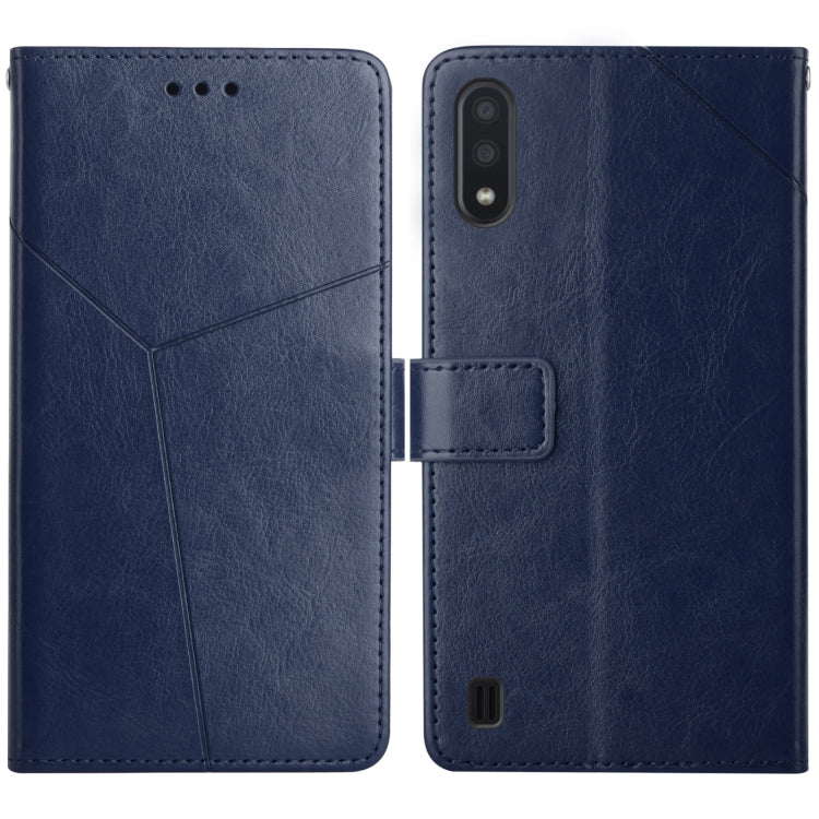 For Samsung Galaxy A01 Y Stitching Horizontal Flip Leather Case with Holder & Card Slots & Wallet & Photo Frame