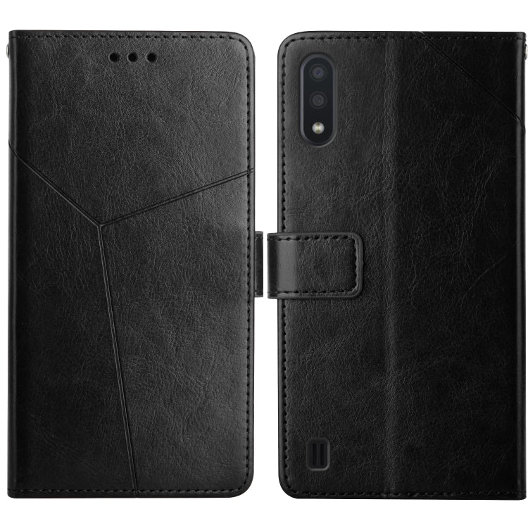 For Samsung Galaxy A01 Y Stitching Horizontal Flip Leather Case with Holder & Card Slots & Wallet & Photo Frame