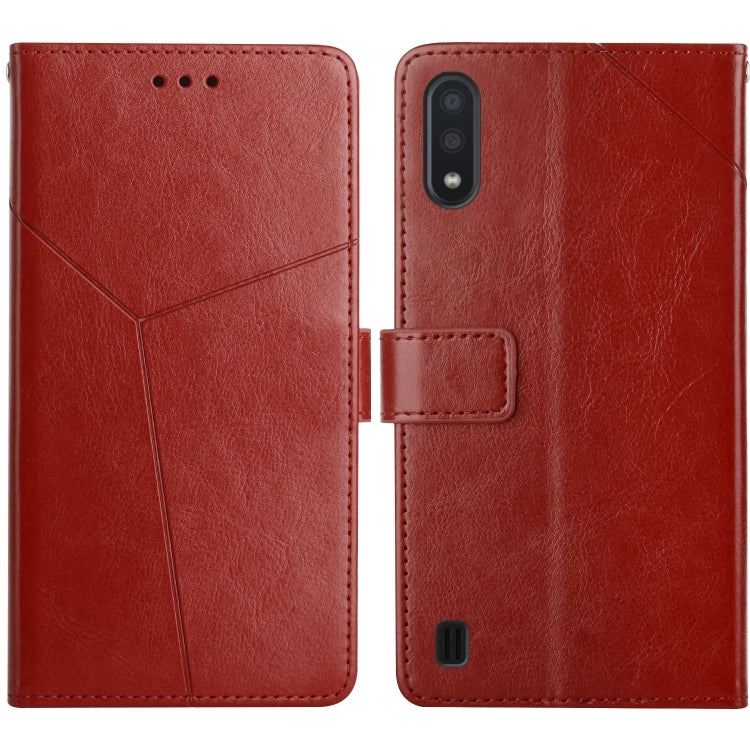 For Samsung Galaxy A01 Y Stitching Horizontal Flip Leather Case with Holder & Card Slots & Wallet & Photo Frame