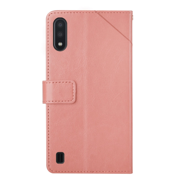 For Samsung Galaxy A01 Y Stitching Horizontal Flip Leather Case with Holder & Card Slots & Wallet & Photo Frame