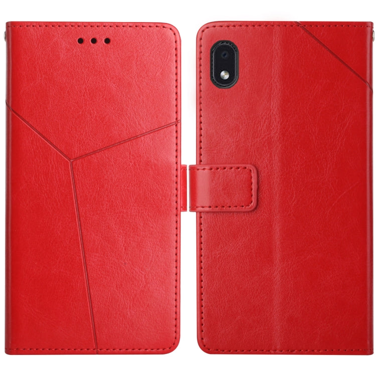 For Samsung Galaxy A01 Core Y Stitching Horizontal Flip Leather Case with Holder & Card Slots & Wallet & Photo Frame