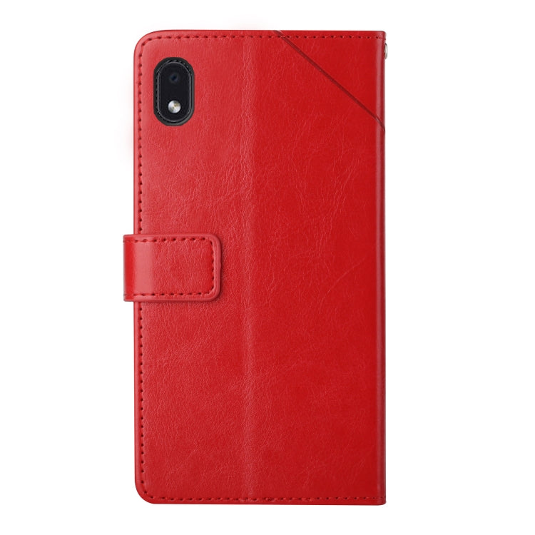 For Samsung Galaxy A01 Core Y Stitching Horizontal Flip Leather Case with Holder & Card Slots & Wallet & Photo Frame
