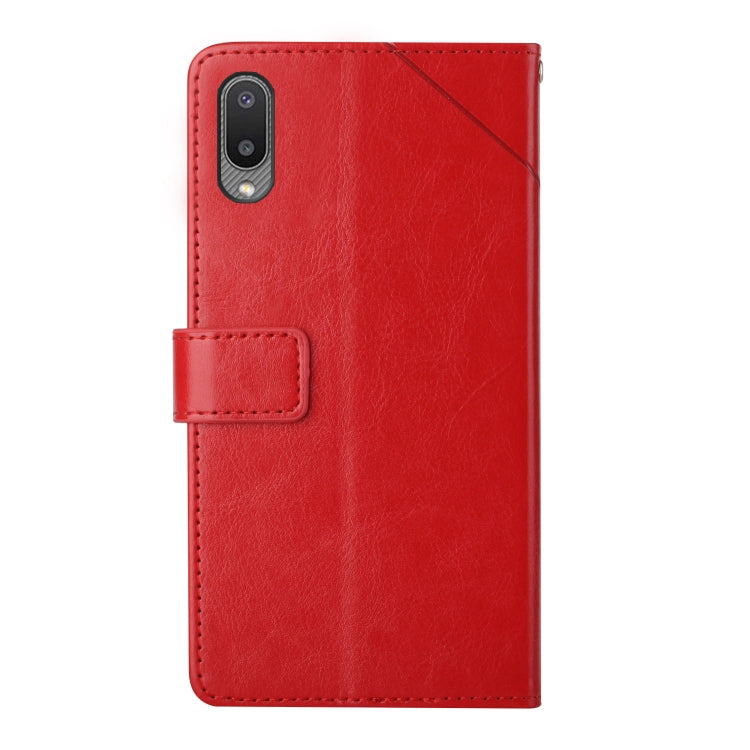 For Samsung Galaxy A02 EU Version Y Stitching Horizontal Flip Leather Case with Holder & Card Slots & Wallet & Photo Frame