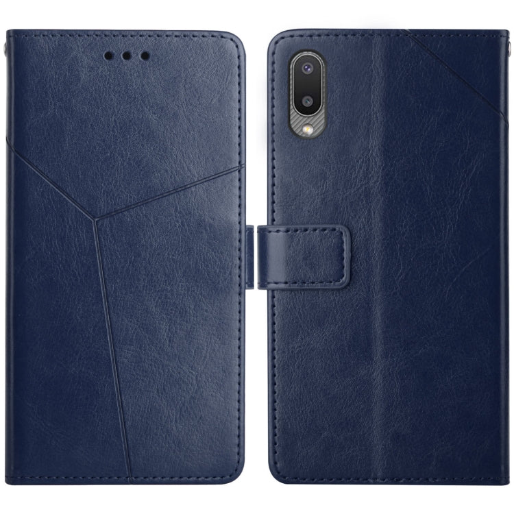 For Samsung Galaxy A02 EU Version Y Stitching Horizontal Flip Leather Case with Holder & Card Slots & Wallet & Photo Frame
