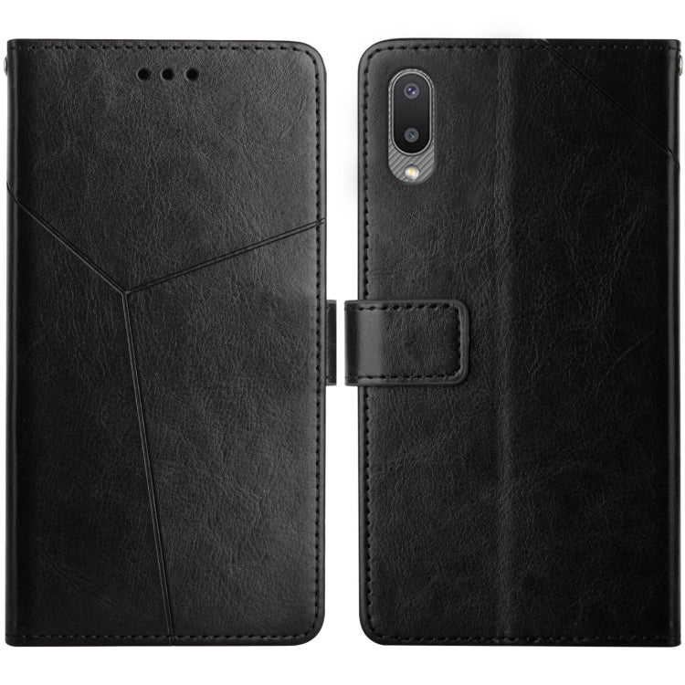 For Samsung Galaxy A02 EU Version Y Stitching Horizontal Flip Leather Case with Holder & Card Slots & Wallet & Photo Frame