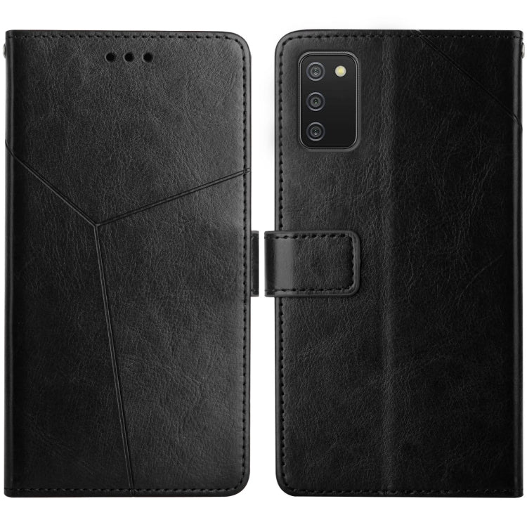 For Samsung Galaxy A02s Y Stitching Horizontal Flip Leather Case with Holder & Card Slots & Wallet & Photo Frame