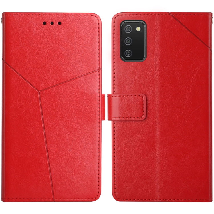 For Samsung Galaxy A03s 166mm Y Stitching Horizontal Flip Leather Case with Holder & Card Slots & Wallet & Photo Frame