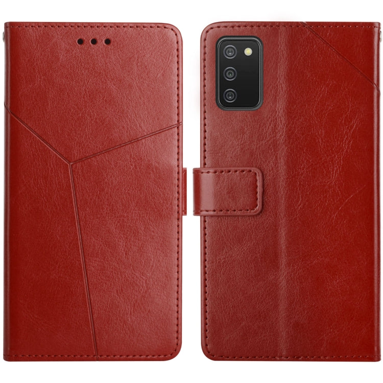 For Samsung Galaxy A03s 166mm Y Stitching Horizontal Flip Leather Case with Holder & Card Slots & Wallet & Photo Frame