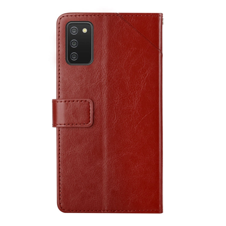 For Samsung Galaxy A03s 166mm Y Stitching Horizontal Flip Leather Case with Holder & Card Slots & Wallet & Photo Frame