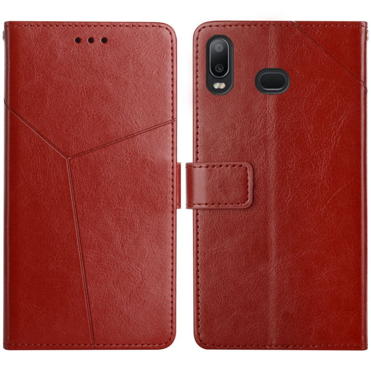For Samsung Galaxy A10s Y Stitching Horizontal Flip Leather Case with Holder & Card Slots & Wallet & Photo Frame
