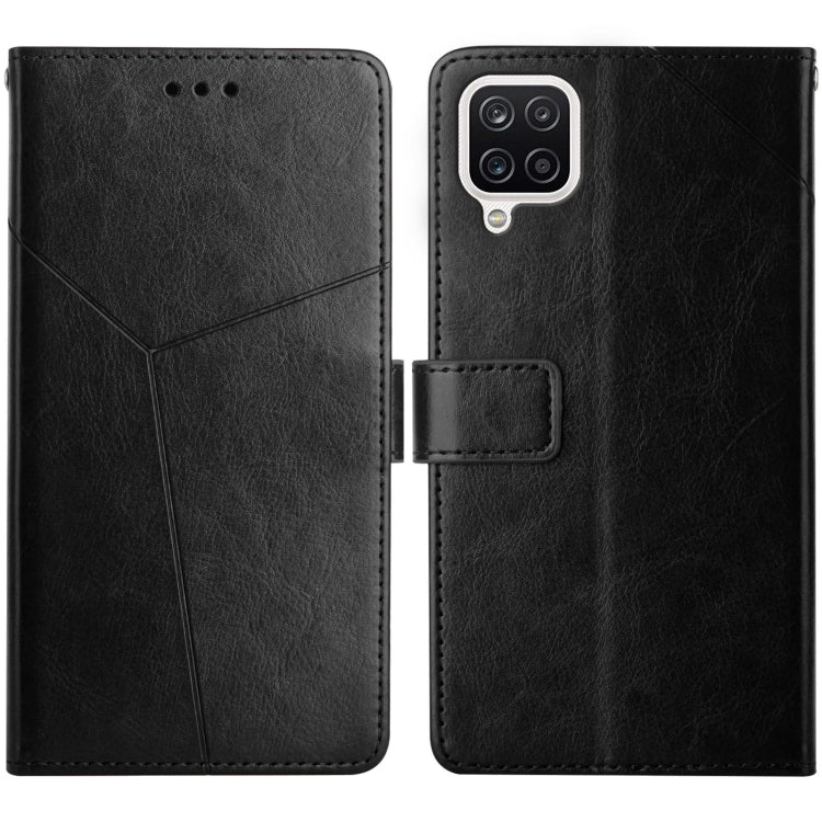 For Samsung Galaxy A12 Y Stitching Horizontal Flip Leather Case with Holder & Card Slots & Wallet & Photo Frame