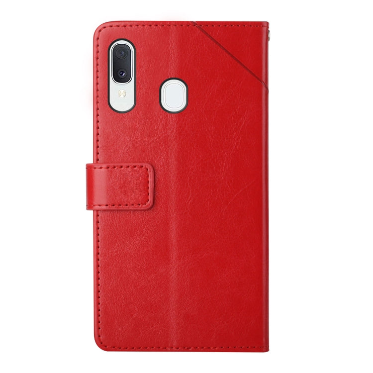 For Samsung Galaxy A20 / A30 Y Stitching Horizontal Flip Leather Case with Holder & Card Slots & Wallet & Photo Frame