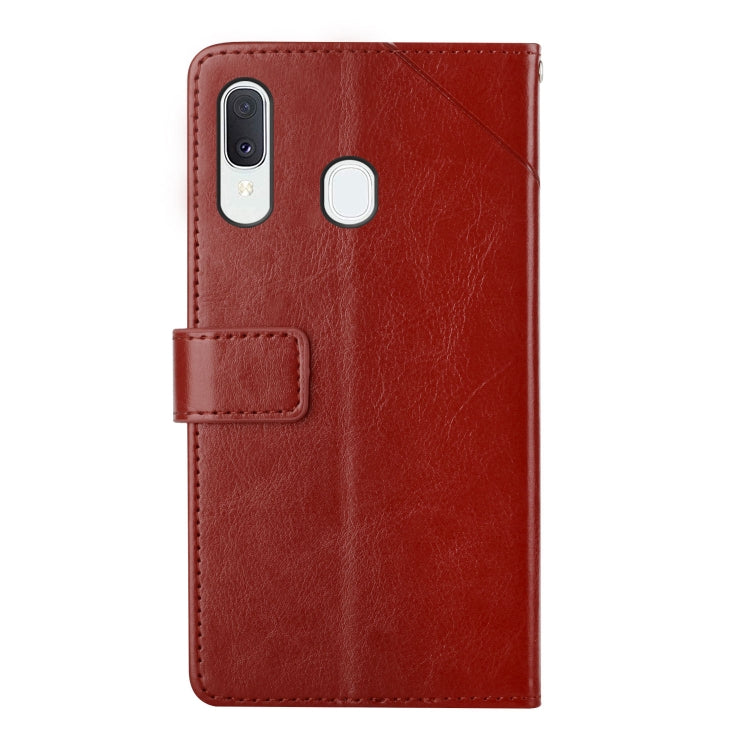 For Samsung Galaxy A20 / A30 Y Stitching Horizontal Flip Leather Case with Holder & Card Slots & Wallet & Photo Frame