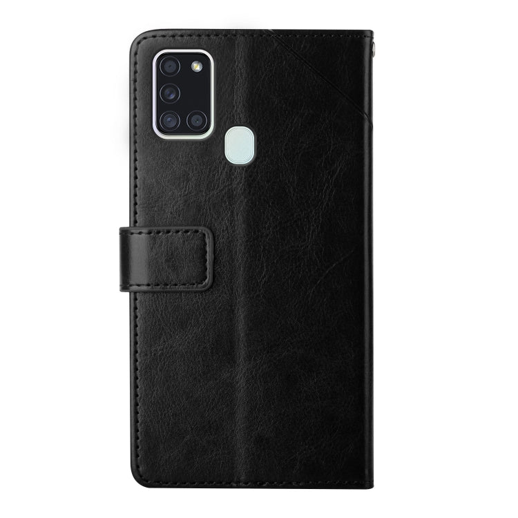 For Samsung Galaxy A21s EU Version Y Stitching Horizontal Flip Leather Case with Holder & Card Slots & Wallet & Photo Frame