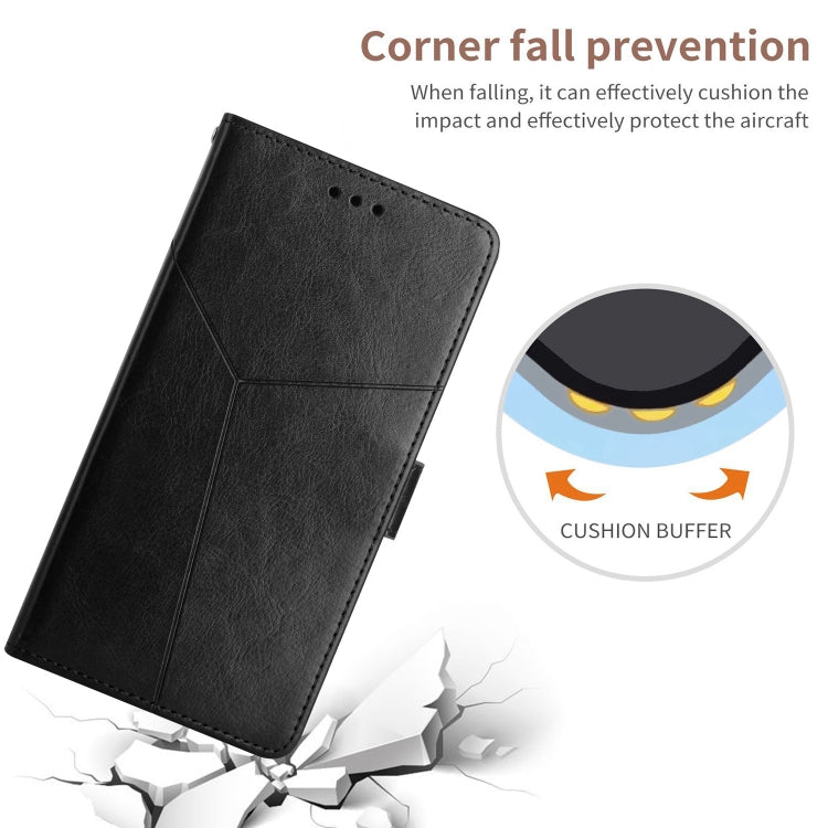 For Samsung Galaxy A21s EU Version Y Stitching Horizontal Flip Leather Case with Holder & Card Slots & Wallet & Photo Frame