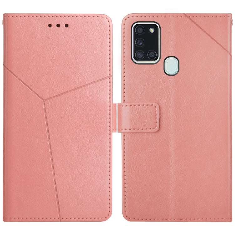 For Samsung Galaxy A21s EU Version Y Stitching Horizontal Flip Leather Case with Holder & Card Slots & Wallet & Photo Frame