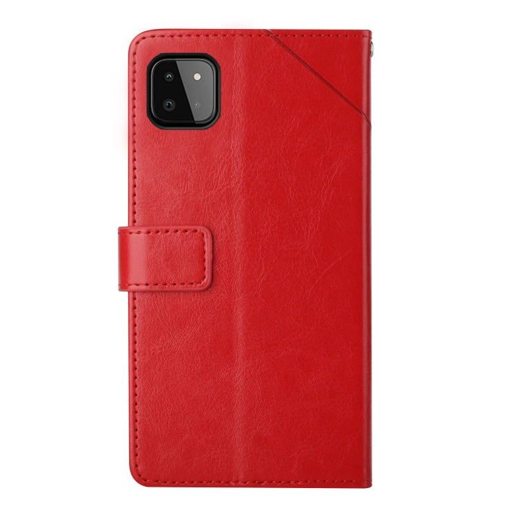 For Samsung Galaxy A22 5G Y Stitching Horizontal Flip Leather Case with Holder & Card Slots & Wallet & Photo Frame
