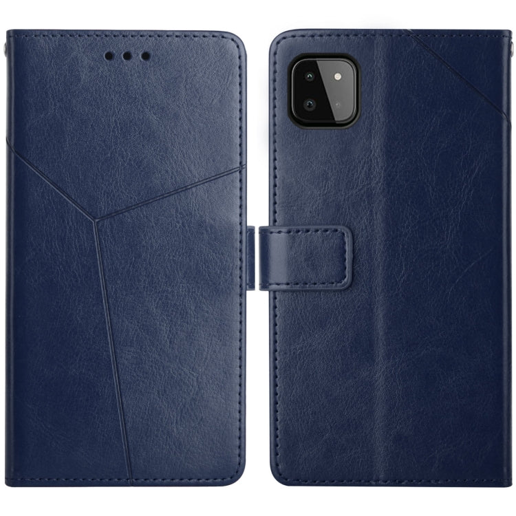 For Samsung Galaxy A22 5G Y Stitching Horizontal Flip Leather Case with Holder & Card Slots & Wallet & Photo Frame