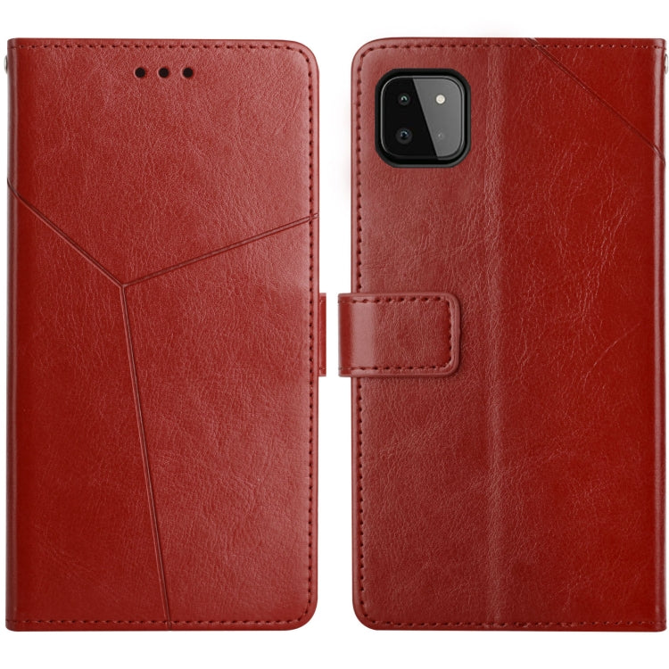 For Samsung Galaxy A22 5G Y Stitching Horizontal Flip Leather Case with Holder & Card Slots & Wallet & Photo Frame