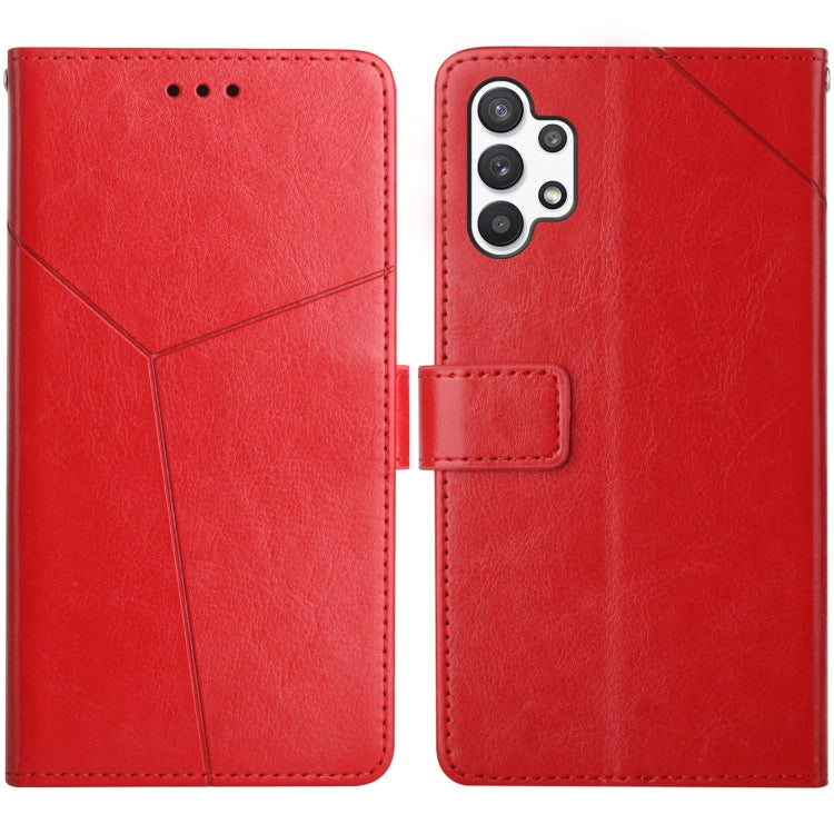 For Samsung Galaxy A32 5G Y Stitching Horizontal Flip Leather Case with Holder & Card Slots & Wallet & Photo Frame
