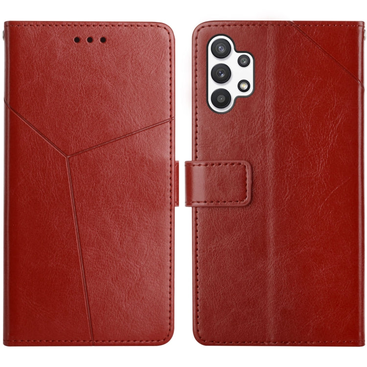 For Samsung Galaxy A32 5G Y Stitching Horizontal Flip Leather Case with Holder & Card Slots & Wallet & Photo Frame