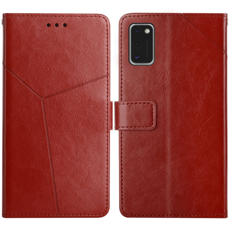 For Samsung Galaxy A41 EU Version Y Stitching Horizontal Flip Leather Case with Holder & Card Slots & Wallet & Photo Frame