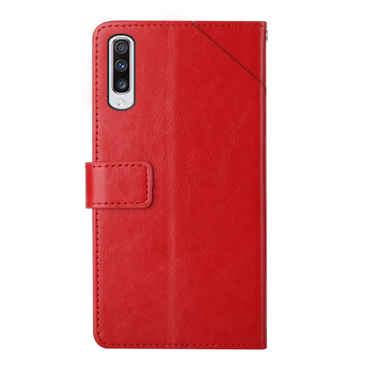 For Samsung Galaxy A50 Y Stitching Horizontal Flip Leather Case with Holder & Card Slots & Wallet & Photo Frame