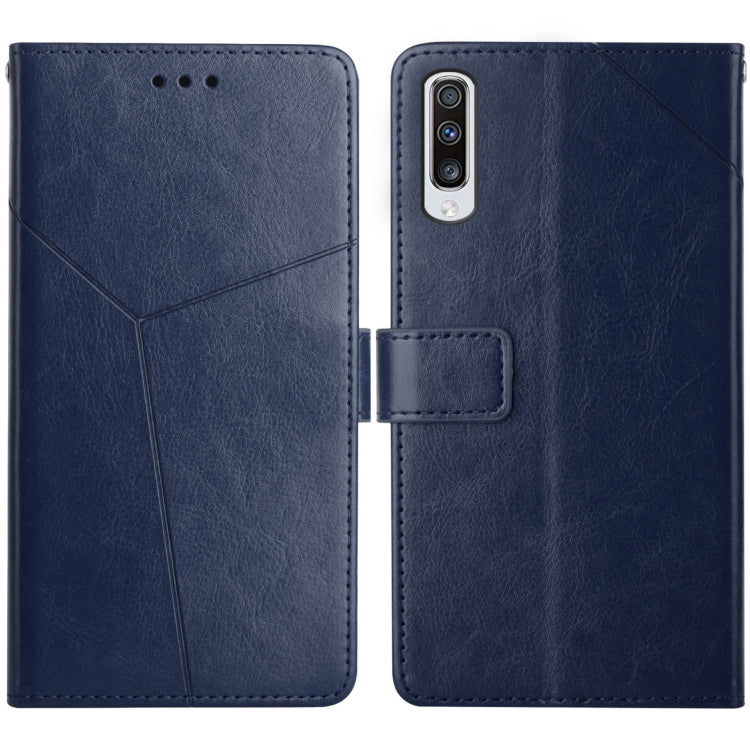 For Samsung Galaxy A50 Y Stitching Horizontal Flip Leather Case with Holder & Card Slots & Wallet & Photo Frame