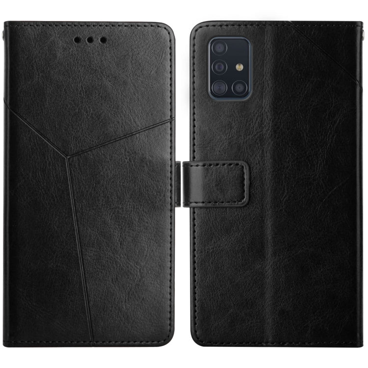 For Samsung Galaxy A51 / M40s Y Stitching Horizontal Flip Leather Case with Holder & Card Slots & Wallet & Photo Frame