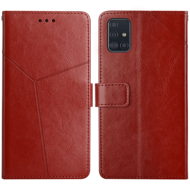 For Samsung Galaxy A51 / M40s Y Stitching Horizontal Flip Leather Case with Holder & Card Slots & Wallet & Photo Frame
