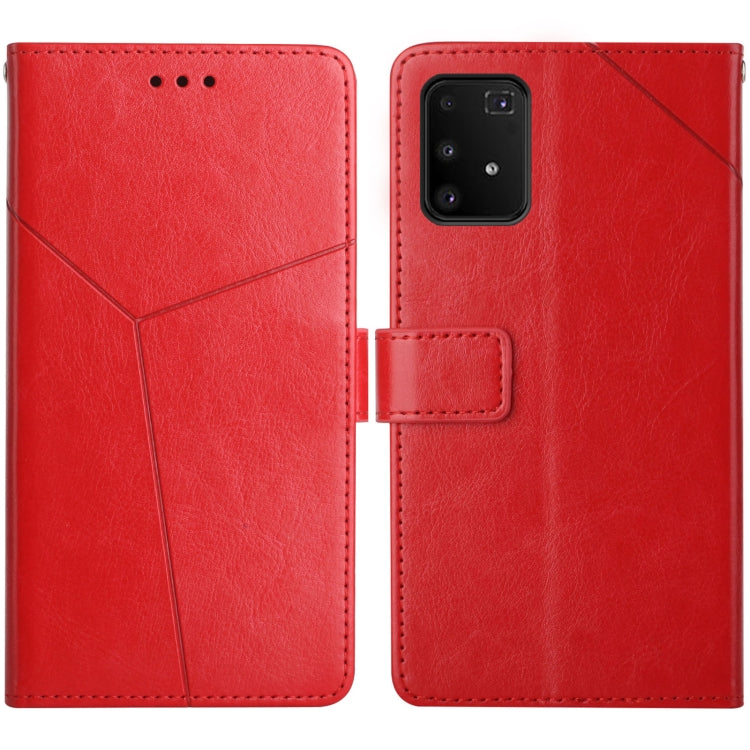 For Samsung Galaxy A91 Y Stitching Horizontal Flip Leather Case with Holder & Card Slots & Wallet & Photo Frame