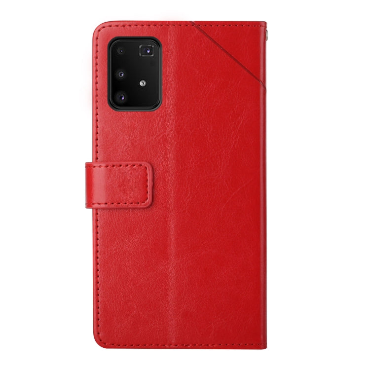 For Samsung Galaxy A91 Y Stitching Horizontal Flip Leather Case with Holder & Card Slots & Wallet & Photo Frame