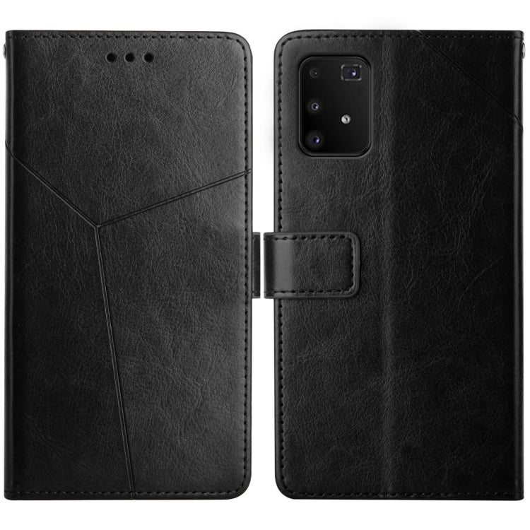 For Samsung Galaxy A91 Y Stitching Horizontal Flip Leather Case with Holder & Card Slots & Wallet & Photo Frame