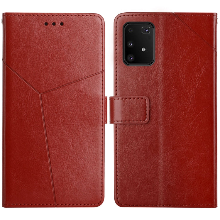 For Samsung Galaxy A91 Y Stitching Horizontal Flip Leather Case with Holder & Card Slots & Wallet & Photo Frame